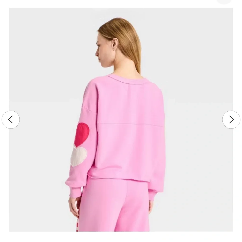 JoyLab Limited Edition Hearts Patchwork Crewneck Sweatshirt Size XXL NWT - Picture 2 of 3